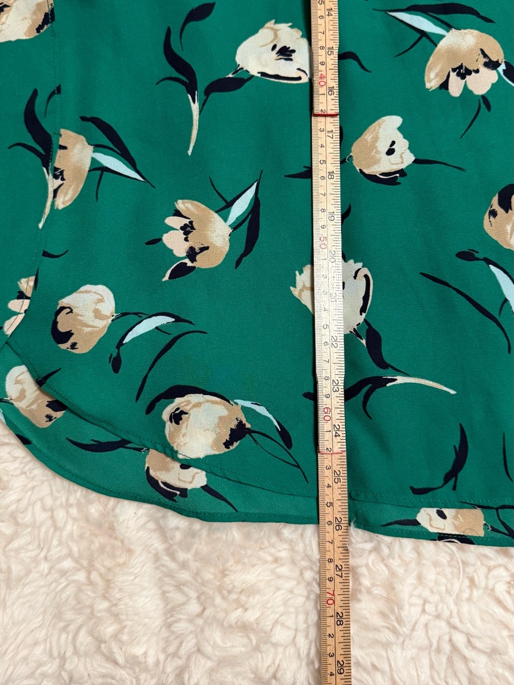 Banana Republic Green Floral Blouse Short Sleeve Women’s Top - Picture 4 of 5